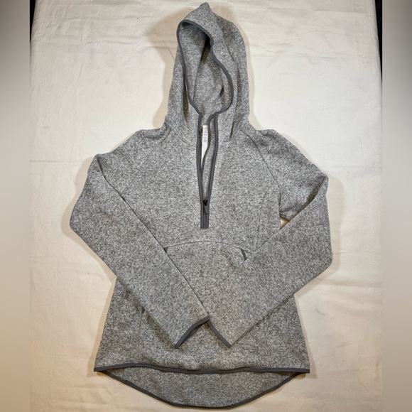 lululemon athletica Tops - Lululemon (Worn Once) Women’s Heathered Gray Quarter Zip-Up Fleece Jacket Hoodie